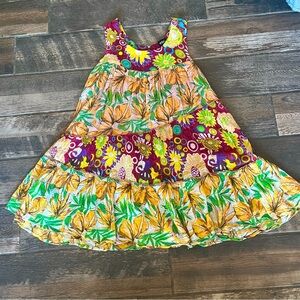 Cotton tiered floral mini dress or tunic S